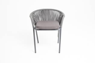 MR1000430 плетеный стул из синтетических лент (серый, плоская веревка)